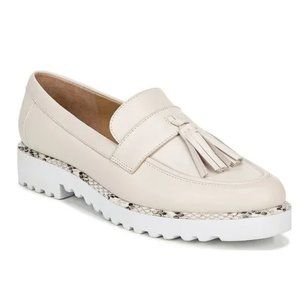NEW FRANCO SARTO WOMENS CAROLYNN 3 FLAT SLIP ON FALL LEATHER LOAFER SHOE PUTTY